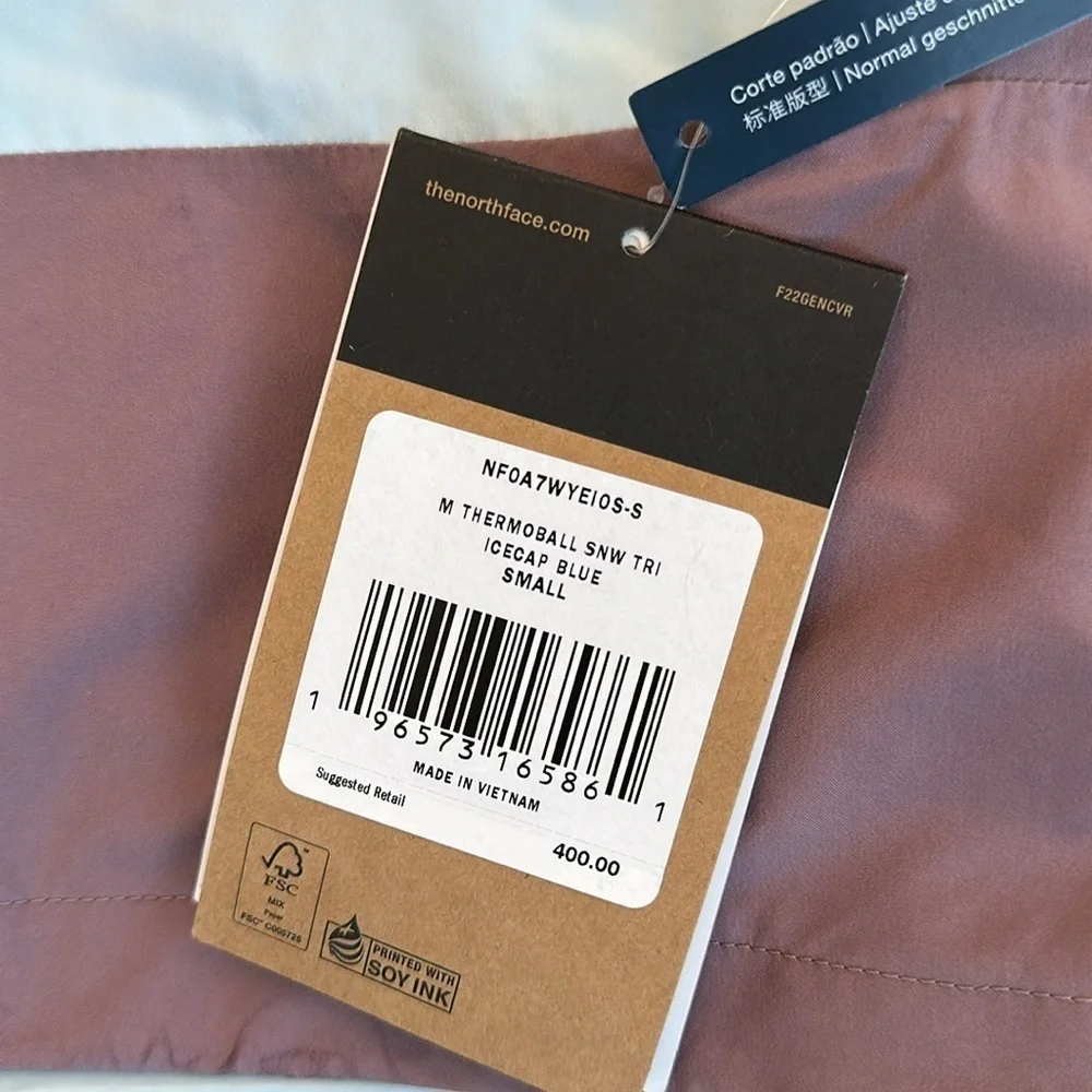 The North Face ThermoBall Eco Snow Triclimate Jacket - Men's size small